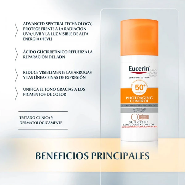 Eucerin Fluide Solaire Contrôle Du Photovieillissement Médium Teinté SPF50+ – Image 3